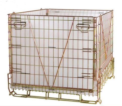 Jaula plegable galvanizada OEM del almacenamiento de la estantería de
