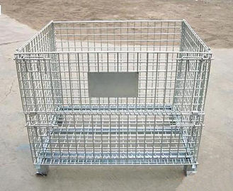 Galvanized Steel Wire Mesh Container High Strength  Foldable Space Saving