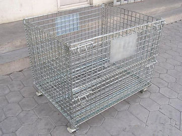 Heavy Duty Wire Mesh Container Provide Casters Dividers Easy To Operate