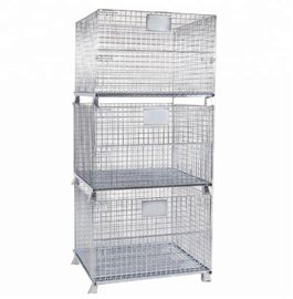 Hot Dip Galvanized Wire Mesh Container Foldable Large Loading Capacity