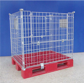High Strength  Wire Mesh Pallet Cages Reusable Metal Mesh Containers