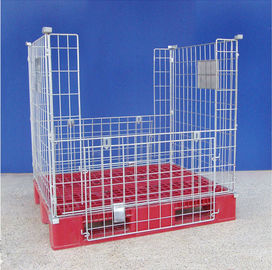 High Strength  Wire Mesh Pallet Cages Reusable Metal Mesh Containers