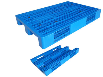 HDPE Reusable Solid Heavy Duty Plastic Pallets 3 - Skids In Blue Color