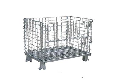 Long Lasting Foldable Stackable Wire Mesh Container Metal Bin Storage Cage