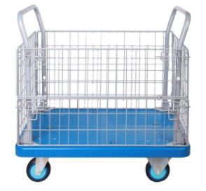 500kgs Wire Mesh Roll Cage Trolley 1200*800*990mm For Warehouse
