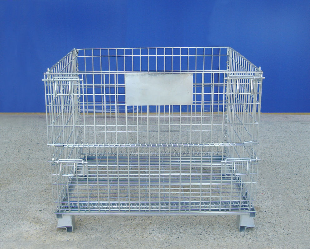 Galvanized Zinc Wire Mesh Container Space Saving Full Visibility