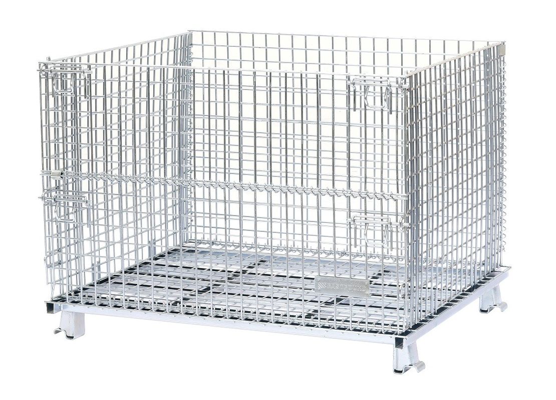 Supermarket Griding  Wire Mesh Container Customized Color And Sizes