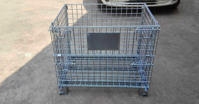 Mobile Steel Mesh Containers Stillage Collapsible Metal Mesh Containers